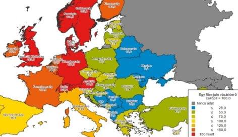 GfK purchasing power: a huge gap between Europe's north-west and south-eastern part