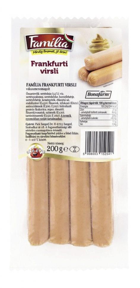Família frankfurti virsli – vákuumcsomagolt