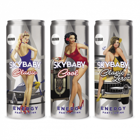 Pin-up style energy drinks