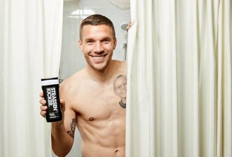 The dm has developed a new exclusive brand with Lukas Podolski football player