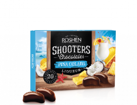Roshen Shooters étcsokoládés praliné Piña Colada töltelékkel