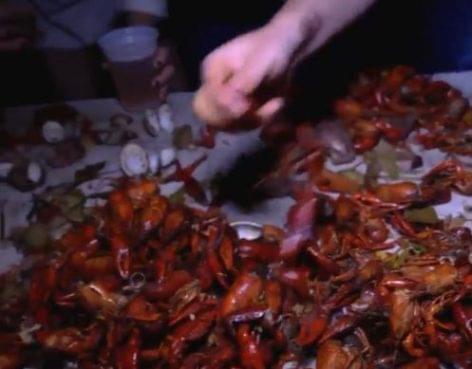 Shrimp-celebration with a shrimp-dish