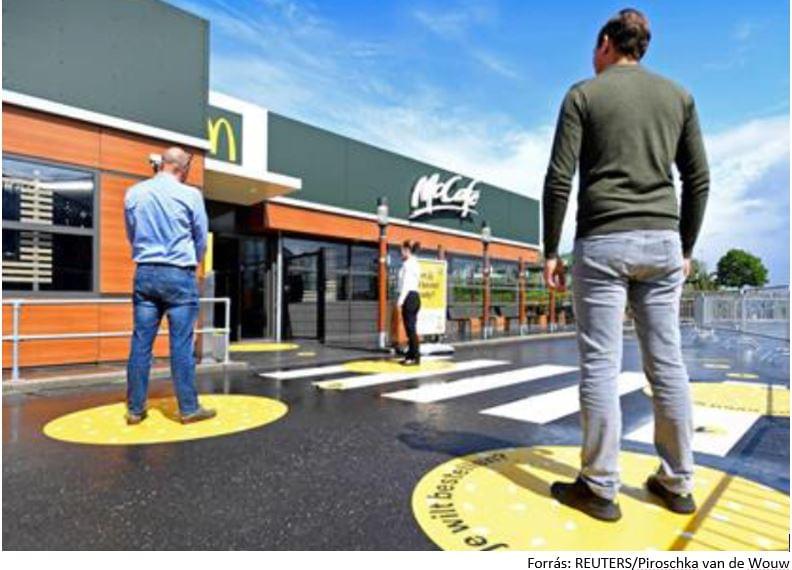 Várakozás a holland McDonald's előtt