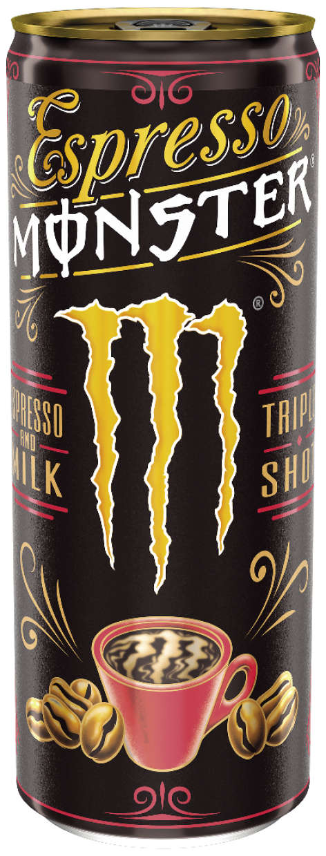 MONSTER Espresso coffee drink with milk and vanilla-flavoured coffee drink with milk