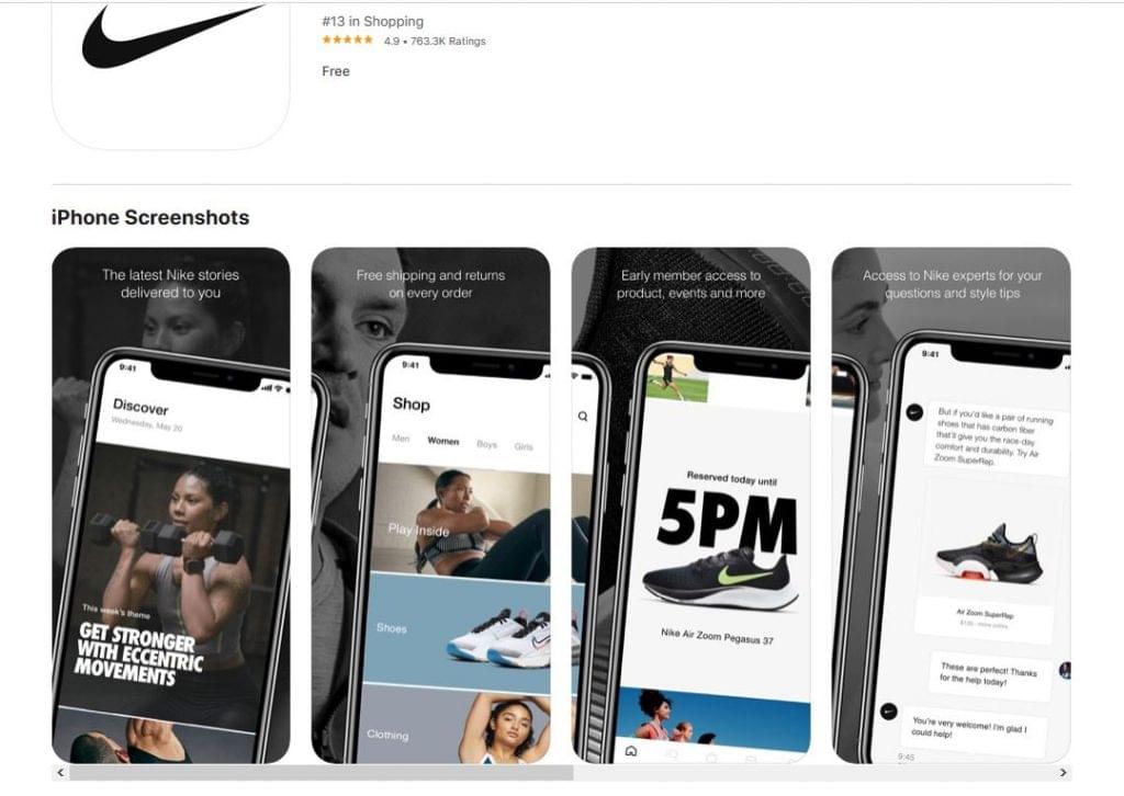 Nike vásárlás alkalmazás