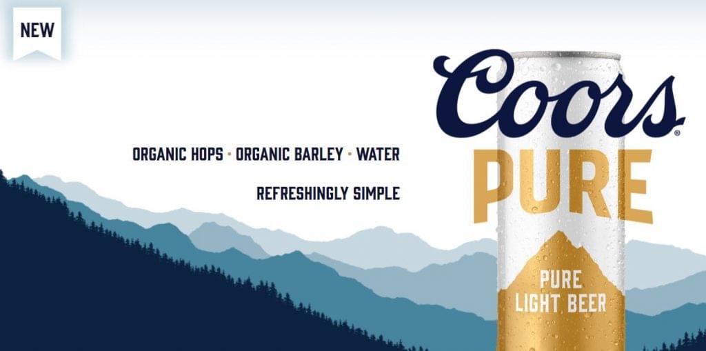Coors Pure bió light sör bevezetés USA