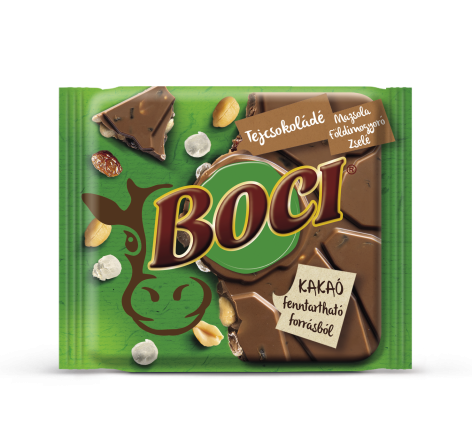BOCI chocolates with hazelnut, raisins and bits of jelly