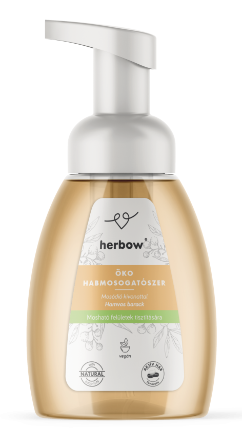 Herbow ÖKO habmosogatószer 300 ml mosódió-kivonattal – barackillattal