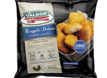 Valdor chicken thigh fillet in breadcrumbs seasoned with bear’s garlic and Valdor Nuggets Deluxe