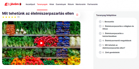 Online tananyag az élelmiszerpazarlás csökkentéséért