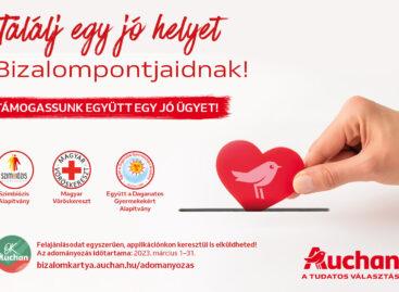 Még két héten át segíthetik az Auchan vásárlói a Magyar Vöröskeresztet és az Együtt a Daganatos Gyermekekért Alapítványt