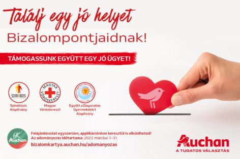 Még két héten át segíthetik az Auchan vásárlói a Magyar Vöröskeresztet és az Együtt a Daganatos Gyermekekért Alapítványt