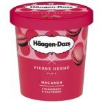 Häagen-Dazs × Pierre Hermé Paris dupla csokoládés macaron és epres-málnás macaron fagylaltok