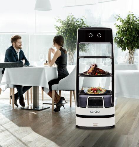 LG presented a restaurant server robot