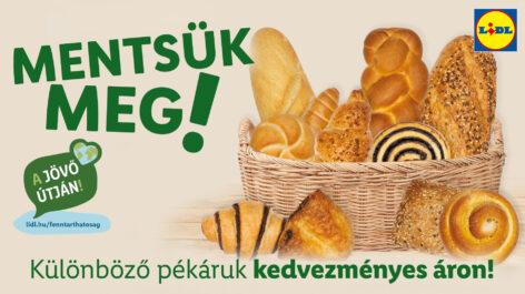 Féláron kapható pékáru a Lidl országos élelmiszermentő akciója keretében