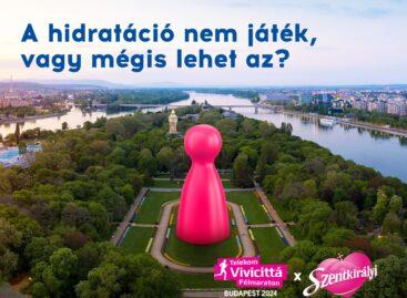 Szentkirályi welcomes the participants of the Vivicittá running race with a hydration board game the size of an apartment