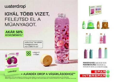 A napi folyadékbevitelt segítő waterdrop termékek a SPAR új hűségakciójában