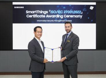 The Samsung SmartThings platform was recognized with the ISO 27001 information security certificate