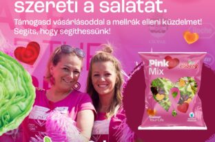 Rózsaszín csomagolású salátával a mellrák elleni küzdelemért