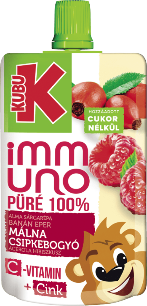 Kubu Immuno purées 100% raspberry-rosehip and pear-elderberry