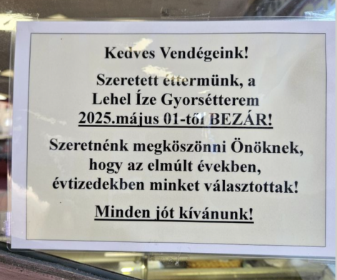 Búcsú a Lehel Ízétől: bezárt a piac ikonikus kifőzdéje