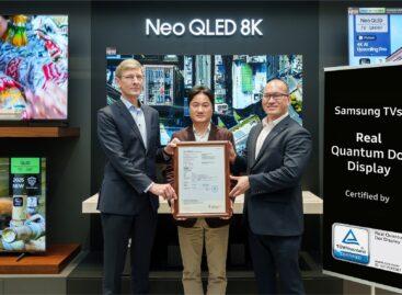 A Samsung QLED tévéit a TÜV Rheinland „Valódi Kvantumpontos Kijelző” tanúsítvánnyal ismerte el