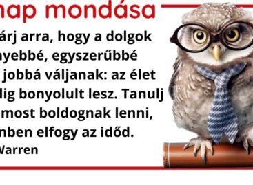 (HU) A nap mondása