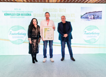 Két díjjal is jutalmazták a kecskeméti Mercedes-Benz Gyár környezetvédelmi projektjét