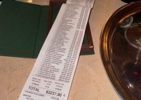 A 63 thousand euro restaurant bill? Of course, because Mallorca is a party place after all – Picture of the day