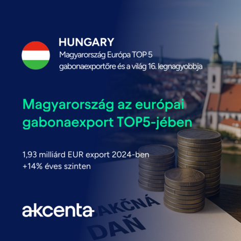 We are among the TOP5 exporters in Europe, with wheat and corn driving our exports
