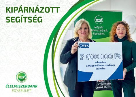 A JYSK és a Magyar Élelmiszerbank Egyesület közös adománya több ezer rászorulónak nyújtott segítséget