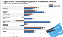 KSH: in November, consumer prices exceeded the values ​​of the same month of the previous year by an average of 3.8 percent