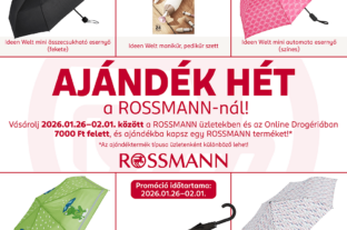 Az esős napokra is készül a Rossmann: ajándék Ideen Welt termék jár a januári nagybevásárlások mellé