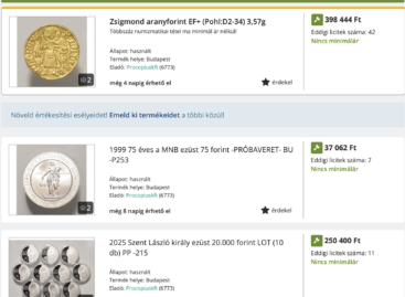 23 milliós érmegyűjtemény a Vatera 2025-ös rekorder eladása