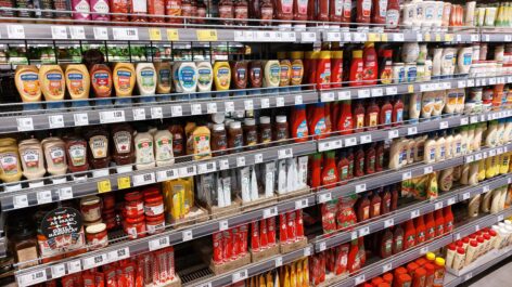 A colourful selection of sauces on the Easter table